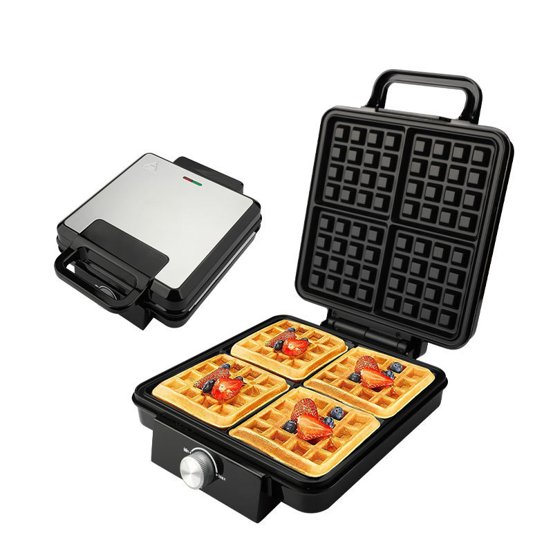 Waffle Iron Belgian - Reemix Pembuat Wafel Mini Belgia 4-Irisan,