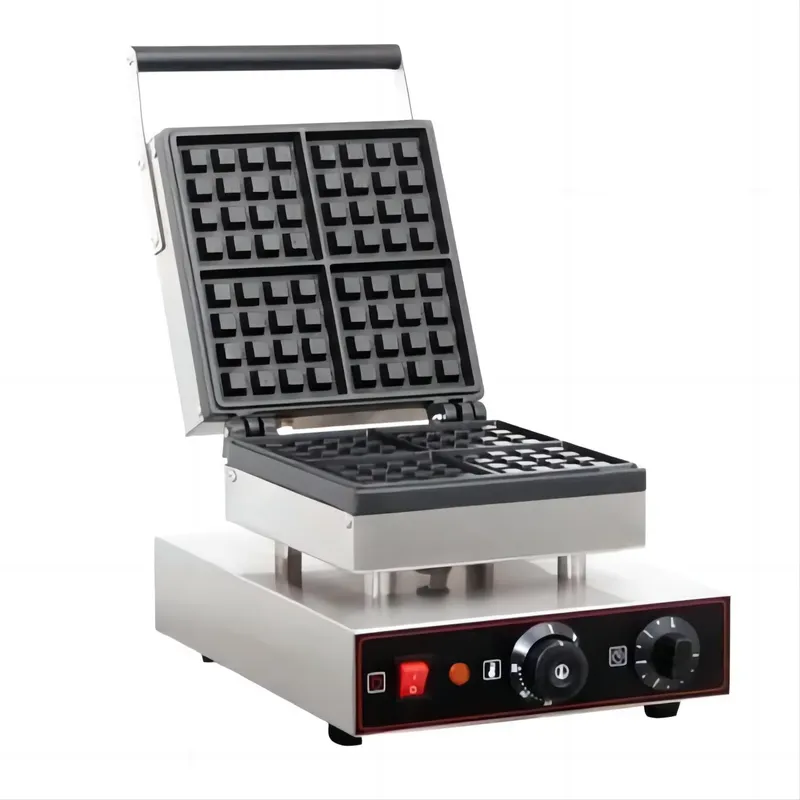 Waffle Iron Belgian - Mesin Pembuat Wafel Komersial Listrik, Pemanggang