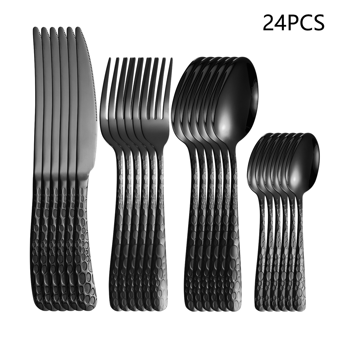 Kitchen Appliances Combo - 4/6/16/24pcs Set Peralatan Makan dari Baja