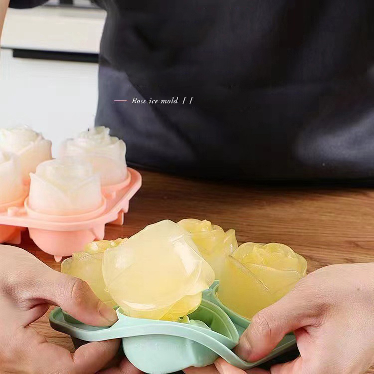 Cetakan es mawar 3D 4 lubang b - Kitchen Appliances Garage ulasan dan harga